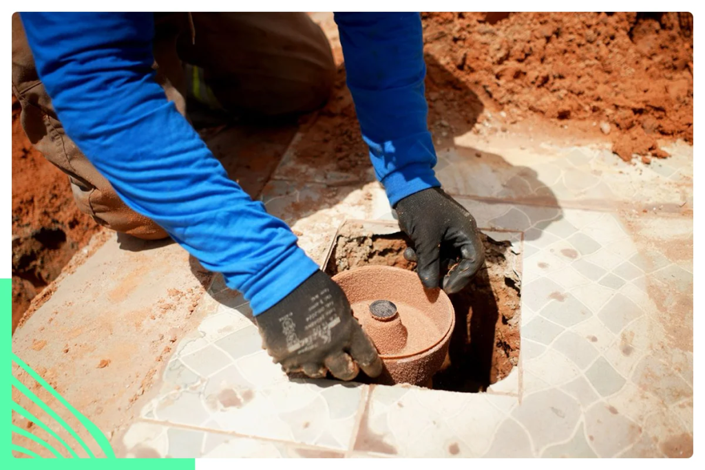 A ligação à rede de esgoto é fundamental.